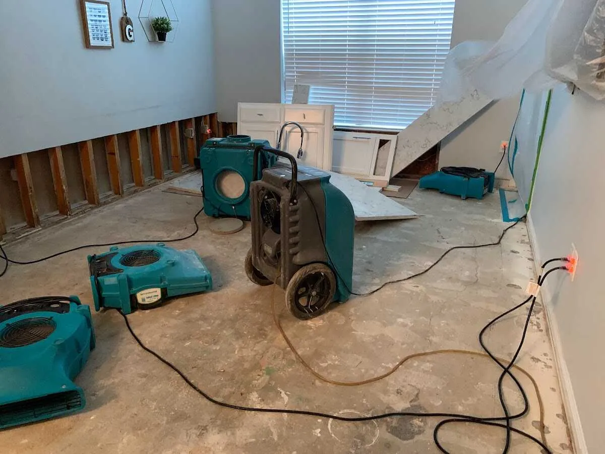 Dehumidifier in flood-cut room for Water Damage Restoration in Homosassa Springs